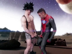 Twink with curly hair loves playing virtual reality games