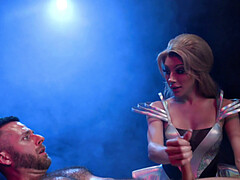 Blondine, Blasen, Kehlenfick, Schwanz, Handjob, Titten