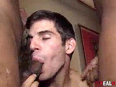 Любители, Большой член, Черные, Минет, Сперма на лице, Геи, Группа, Лизание жопы