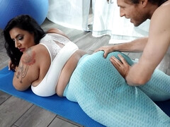 Enormous Latina fell in love with her hot yoga teacher