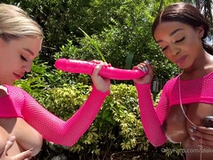 美人, デカ尻, デカパイ, ブロンド, 巨乳な, 異人種間, レズビアン, オマンコ