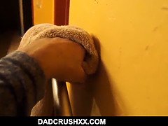 Zoey Laine's slim body takes a hard pounding from her stepdad in the bathroom