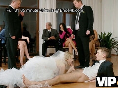 Beauté, Blonde, Mariée, Tromperie, Queue, Public, Jarretelles, Mariage