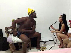 18 jaar, Grote lul, Zwart, Pijpbeurt, Stel, Sperma in gezicht, Zwanger, Tiener