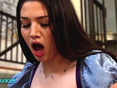 デカパイ, 茶髪の, チン, Hd, なめる, 乳首, 馬乗り, フェラする