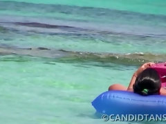 Chica, Playa, Tetas grandes, Monstruo, Pezones, Al aire libre, Tetas, Voyeur