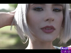 Blondine, Blasen, Hd, Orgasmus, Im freien, Zierlich, Kurzes haar, Titten