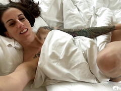 Leie, Tussi, Süss, Frau, Fingern, Hotel, Nackt, Orgasmus