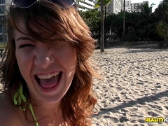 素人, ビキニ, フェラチオ, 茶髪の, イく瞬間, 顔射, ふっくら乳首