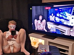 下着, マッサージ, オナニー, 淫乱熟女, 乳首, 磨き, オッパイの, 妻