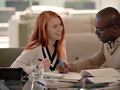 Gros seins, Sucer une bite, Tir de sperme, Queue, Interracial, Nénés