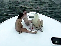 Trio school-elderly nubiles on a rich fellow's yacht for the very first time
