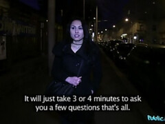 Dark Haired Woman Takes Stranger's Full Load In Public