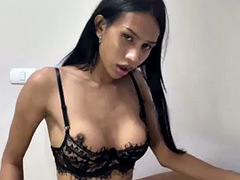 Leie, Asiatisch, Grosser schwanz, Blasen, Transfrau, Ablutschen