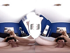 18, 3d, フェラチオ, ダブル開発, 家族, 現実, ティーン, 三人