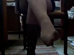 Enthousiasteling, Voeten, Fetisj, Voeten fetish, Nylonstof, Panty, Lerarin