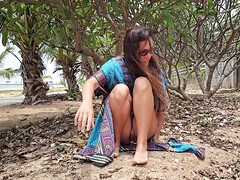 ビーチ, 女, 淫乱熟女, ヌーディスト, 現実, 一人, オッパイの, 妻