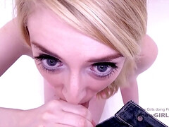 Enthousiasteling, Blond, Pijpbeurt, Lul, Huisgemaakt, Masturbatie, Gezichtspunt, Tiener