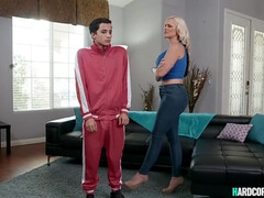 お尻, デカチン, ブロンド, フェラチオ, チン, ハードコア, 淫乱熟女, 母