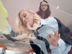 美女, デカパイ, ブロンド, 茶髪の, 眼鏡, Hd, レズビアン, 母