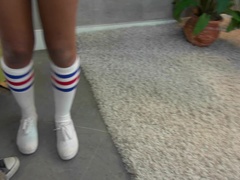 素人, お尻, 黒人, 黒人, 彼女, 剃毛, スパンキング, ティーン