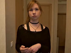 Sucer une bite, Couple, Hard, Réalité, Russe, Rasée, Suçant, Adolescente