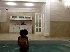 Enthousiasteling, Achter de coulissen, Zwart, Latijnse vrouw, Kut duiken, Spuiten, Strippen, Strak