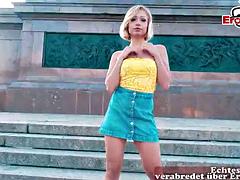 Blondine, Flashen, Deutsch, Hardcore, Im freien, Pov, Öffentlich, Schlampe