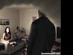 Cheating brunette babe caught by boyfriend & pounded hard in doggystyle