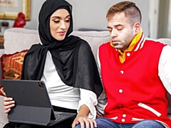 Doll in a black hijab Aubry Babcock fucked for cash by big cock