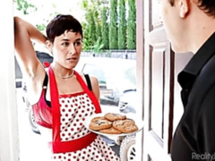 デカ尻, デカチン, デカパイ, フェラチオ, 茶髪の, バック, ショートヘア, ガリガリ