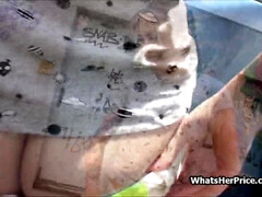 デカパイ, 巨乳な, 自家製, ラティーナ, アウトドア, 公共, オマンコ, オッパイの