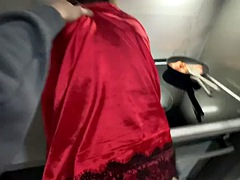 Fucking my stepsister in the kitchen while she prepares dinner for me: teen porn