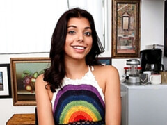 Grote lul, Pijpbeurt, Bruinharig, Hondjeshouding, Natuurlijke tieten, Mager, Tiener, Tieten likken