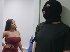 ベッドルーム, デカパイ, 浮気者, 黒人, 顔射, 馬乗り, ストッキング, 妻