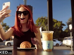 Grosser schwanz, Blasen, Schwanz, Hardcore, Lecken, Natürlichen titten, Rotschopf, Reiten