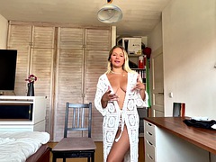 Transparent lingerie try on