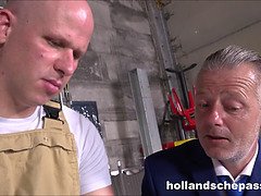 デカパイ, フェラチオ, ハードコア, Hd, なめる, 熟年, 自然山雀, 三人
