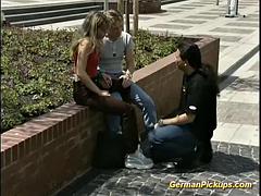 Européenne, Faciale, Allemand, Hard, De plein air, Public, Réalité, Adolescente