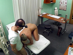 Amateur, Rubia, Mamada, Atrapados, Médico, Enfermera, Oficina, Uniforme
