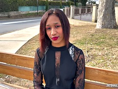 素人, 美人, 黒人, フェラチオ, ダブル開発, 黒人, 顔射, フランス人