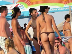 Amateur, Plage, Européenne, Hd, Mamelons, Public, Adolescente, Voyeur
