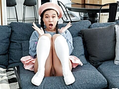 Asiatique, Cul, Chambre à dormir, Grosse bite, Sucer une bite, Petite femme, Maigrichonne, Nénés