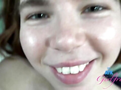 18, 茶髪の, 中出し, バック, 自家製, ハメ撮り, ティーン, オッパイの