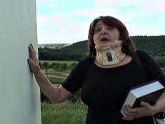 Pijpbeurt, Bruinharig, Tsjechisch, Voeten, Fetisj, Voeten fetish, Masturbatie, Rijpe lesbienne