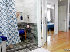 浴室, ベッドルーム, フェラチオ, 茶髪の, ホテル, なめる, オマンコ