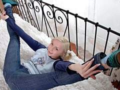 Boyfriend Stuffs Blond Teen's Cunt and Asshole with Toys