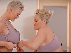 美女, ブロンド, フェティッシュ, グループ, ハードコア, マッサージ, 熟年, 義母