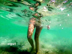 Enthousiasteling, Lieveling, Strand, Grote kont, Grote mammen, Kut duiken, Tiener, Tieten likken