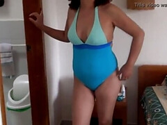 ビーチ, ビキニ, ラティーナ, 熟年, 母, パンティ, 義母, のぞき